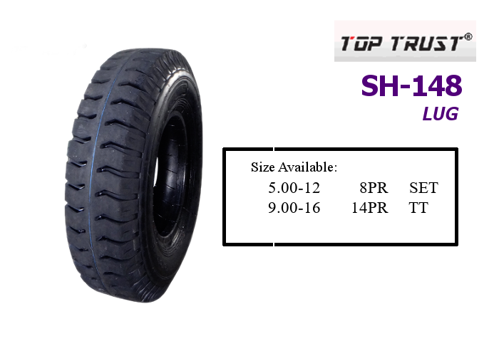9.00-16 900x16 900-16 tires 10PR TOP TRUST SH148 LUG Backhoe Industrial Tractor Pneumatic Tires