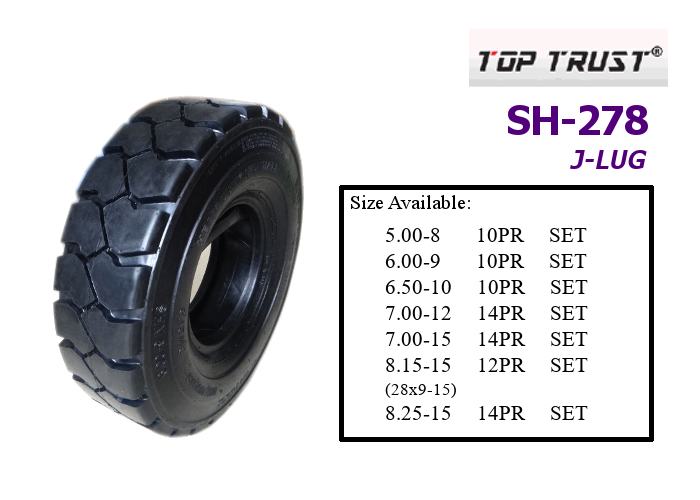 Top Trust 500x8 5.00-8 SH278 10PR Forklift Tires