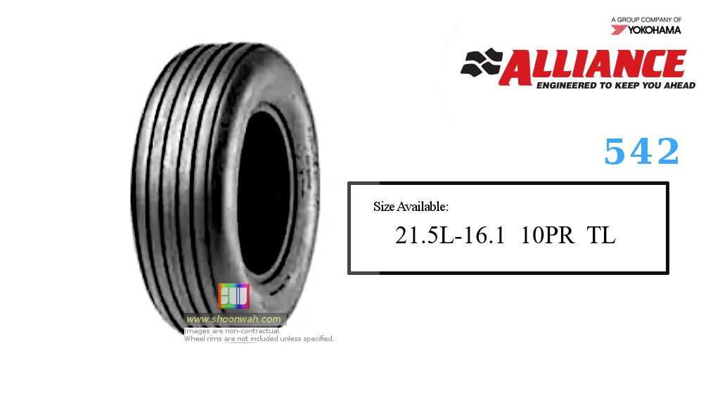 21.5L16.1 10PR Alliance Tubeless Implements 542 I-1 tires