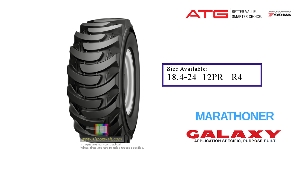 18.4-24 MARATHONER Galaxy skidsteer, compact loader, Backhoe Tractor Tires