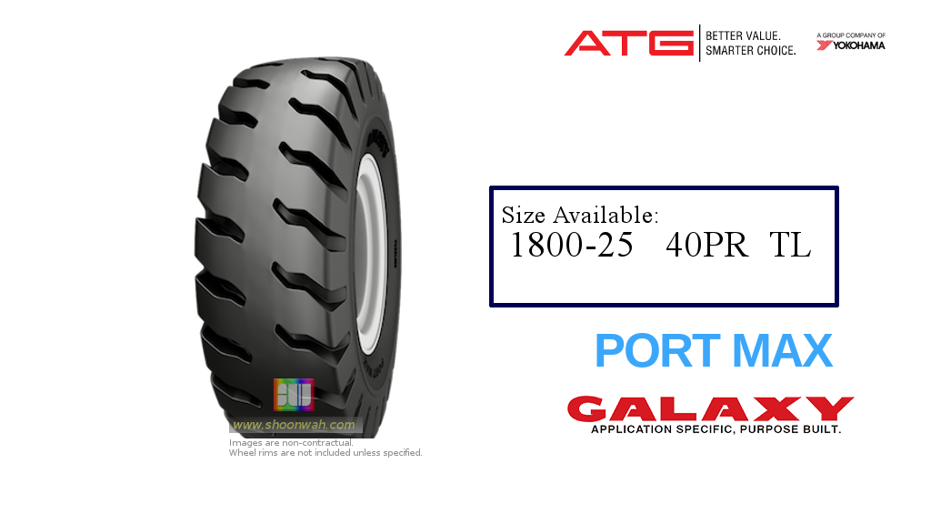 18.00-25 40PR E4 PORT MAX Galaxy REACH STACKER TL OTR Tires