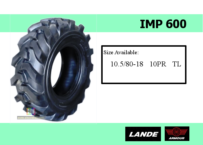 Lande (Armour) 10.5/80-18 10PR IMP600 industrial implement tubeless tires