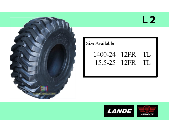  15.50-25 Lande (Armour) 12PR L-2 tubeless heavy duty industrial forklift trucks tires