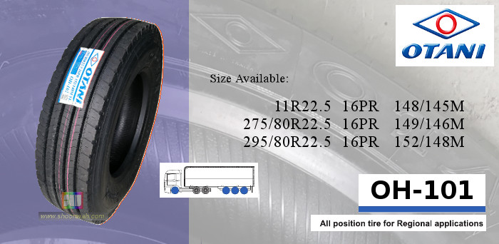 11R22.5 Otani 16PR OH-101 RIB tubeless TL radial tires