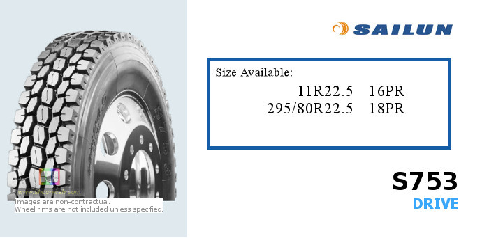 11R22.5 Sailun 16PR S753 LUG tubeless TL radial tires