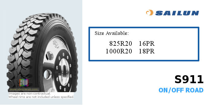 8.25R20 825R20 Sailun 16PR S911 RIB tube type TT radial tires